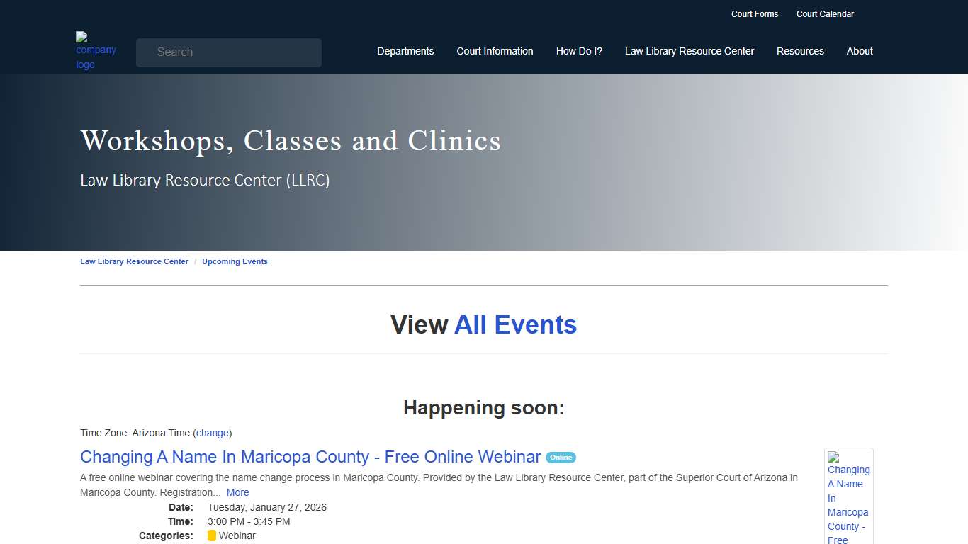 Upcoming Events - Law Library Resource Center